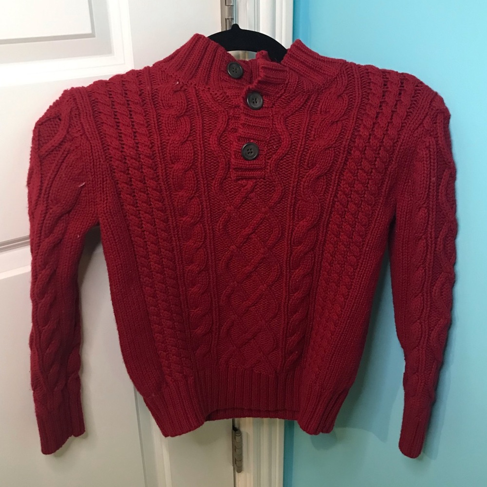 red cable knit sweater great for fall!!